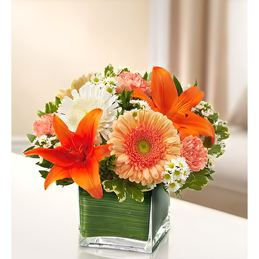 Healing Tears - Peach, Orange and White - Funeral > Vase Arrangements