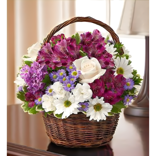 Peace, Prayers, & Blessings- Lavender and White - Funeral > Baskets