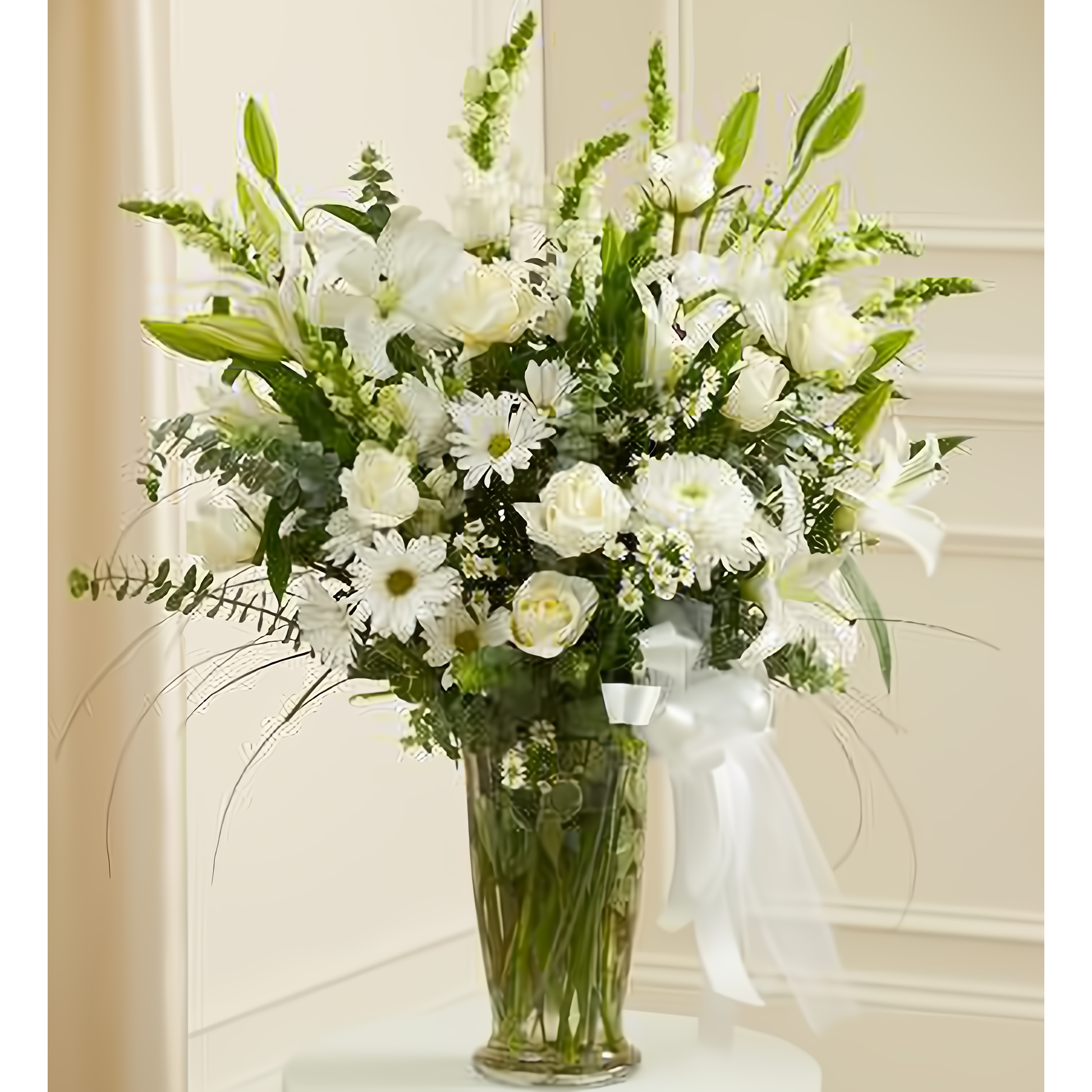 Beautiful Blessings White Vase Arrangement - Funeral > For the Service