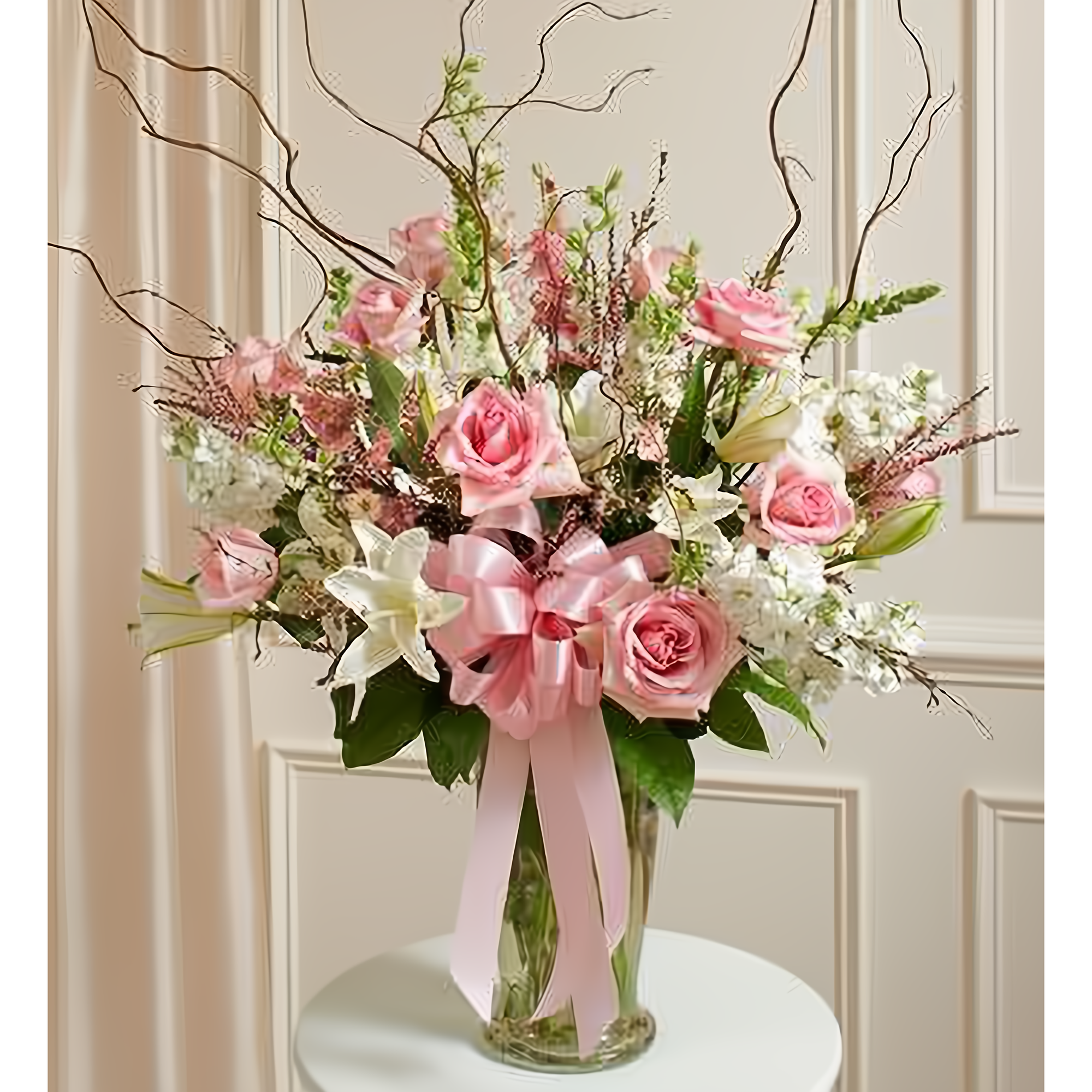 Beautiful Blessings Pink Vase Arrangement - Funeral > For the Service