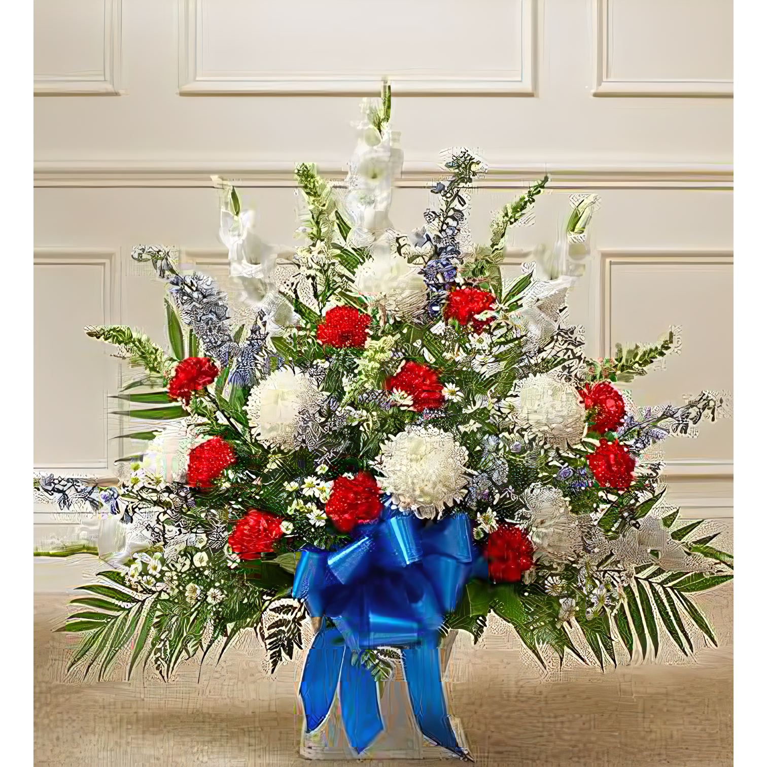 Patriotic Tribute Floor Basket Arrangement - Funeral > For the Service