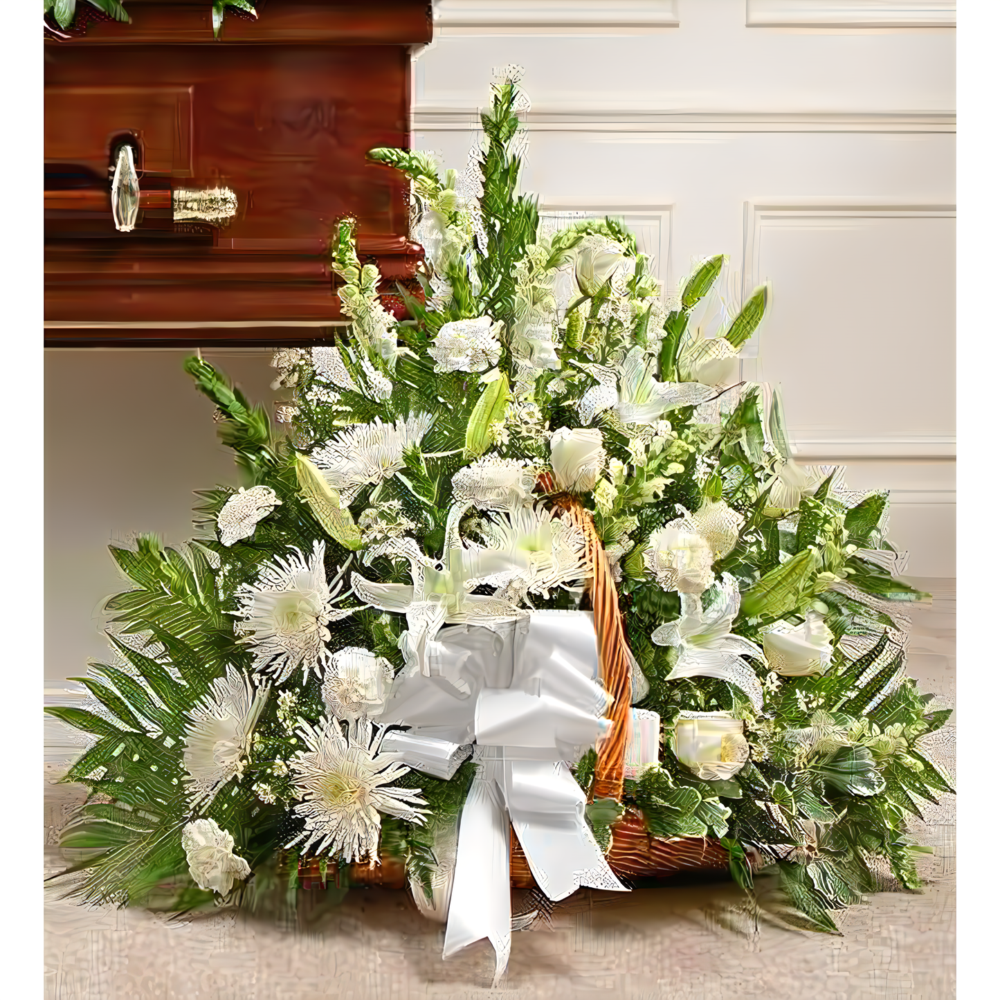 Thoughts and Prayers Fireside Basket - White - Funeral > For the Service