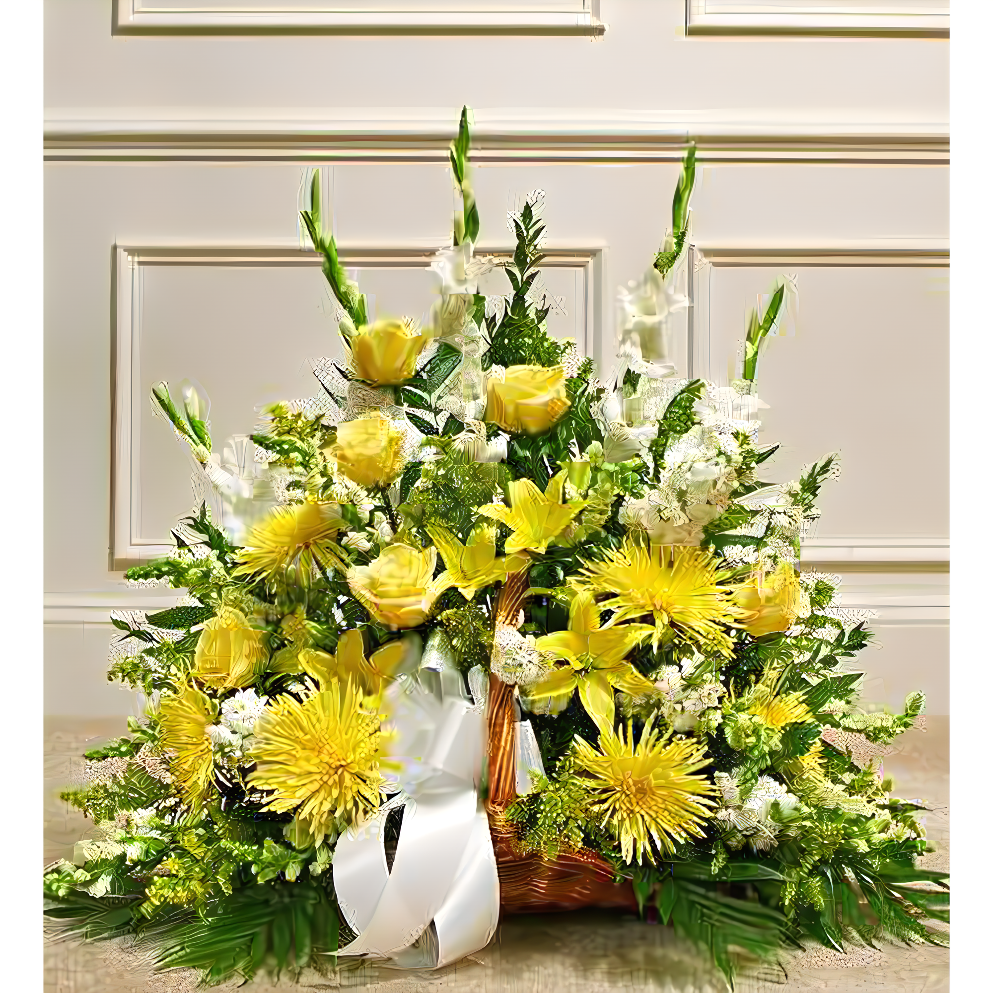 Thoughts and Prayers Fireside Basket - Yellow - Funeral > For the Service