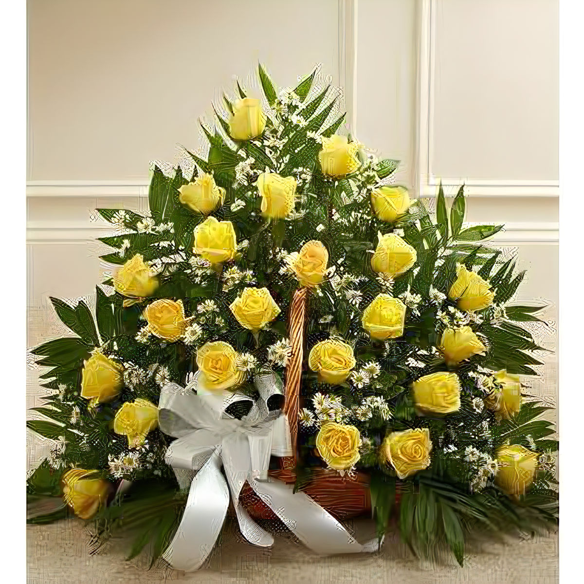 Sincerest Sympathies Fireside Basket - Yellow - Funeral &gt; For the Service