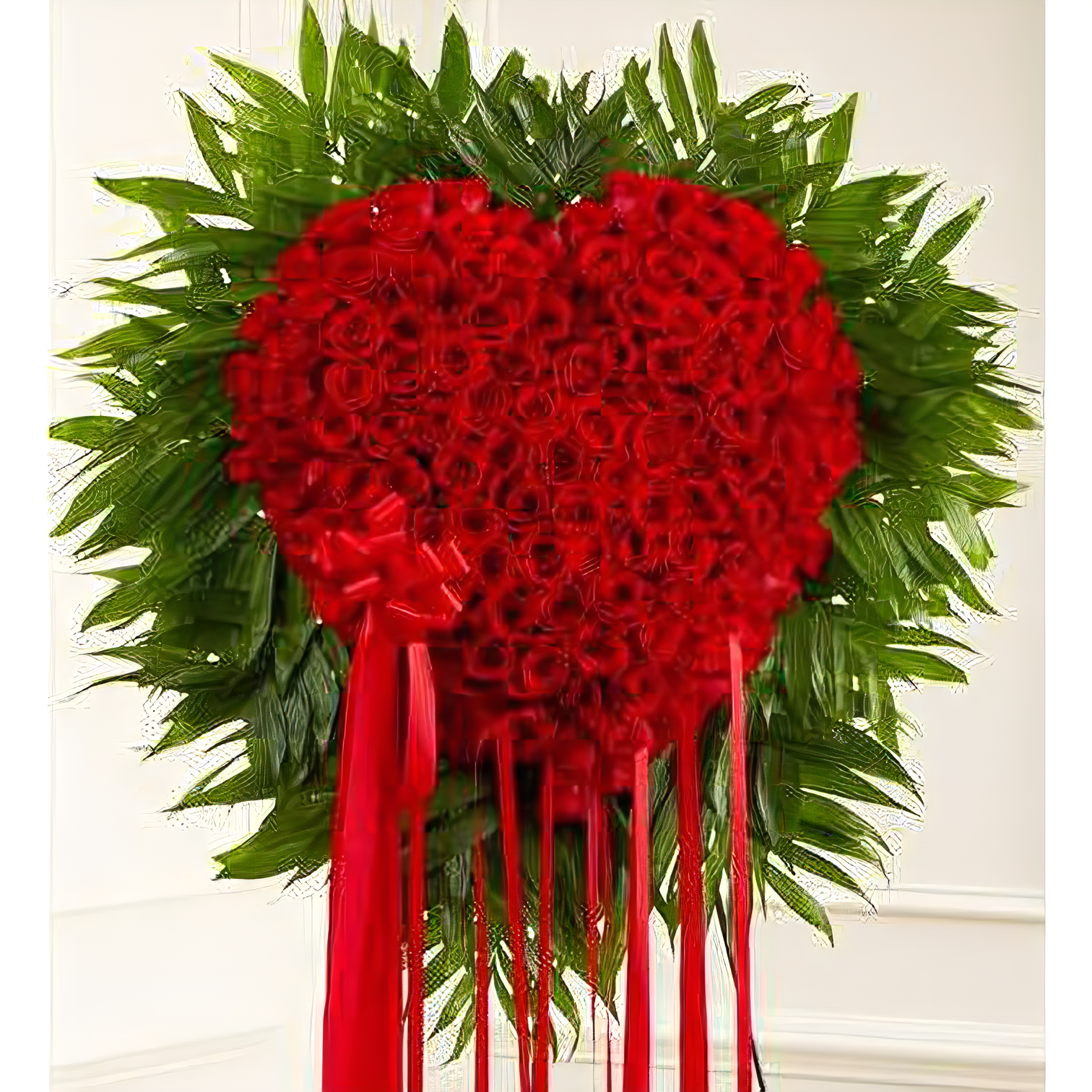 Red Rose Bleeding Heart - Funeral > Hearts