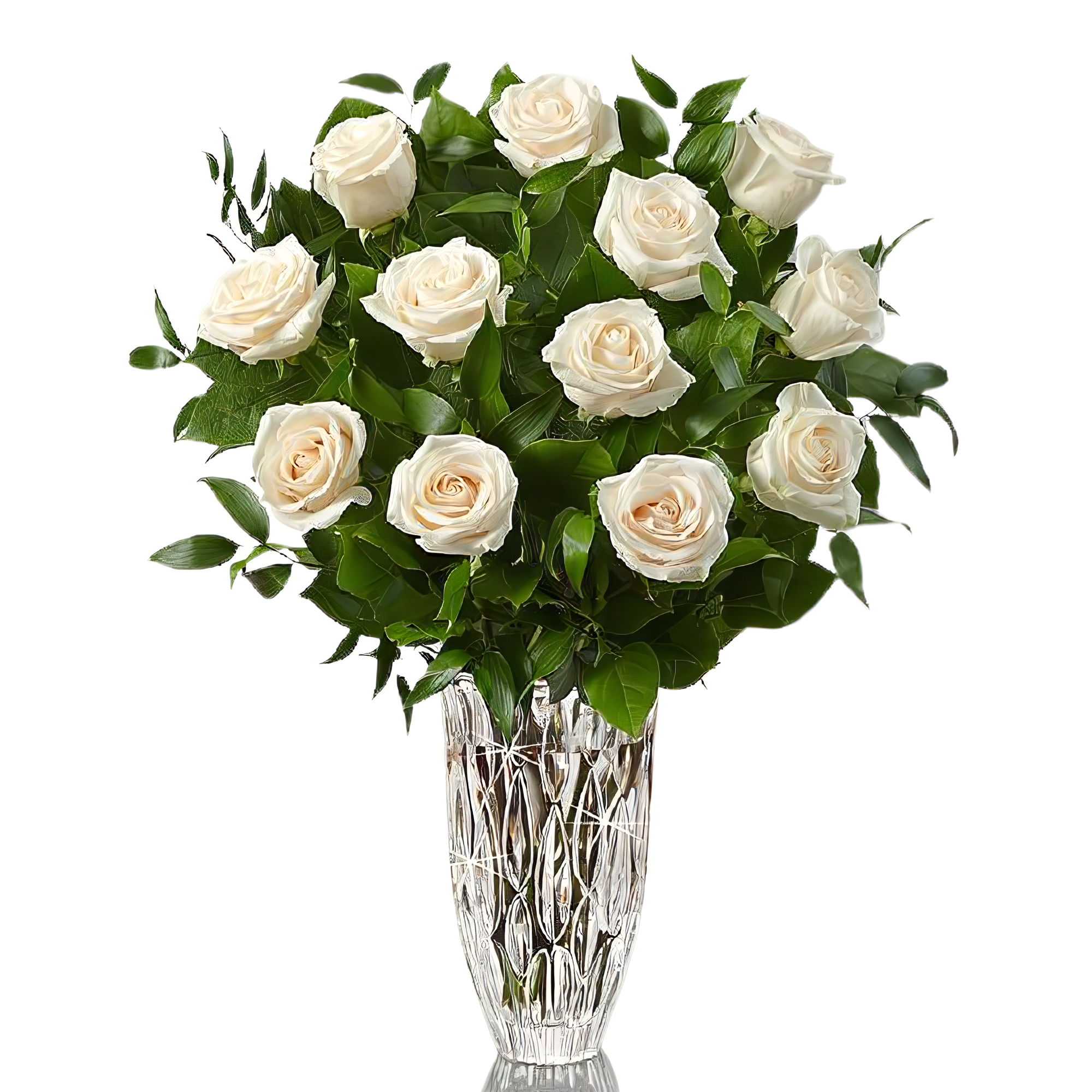 Marquis by Waterford White Roses for Sympathy - Funeral > Vase Arrangements
