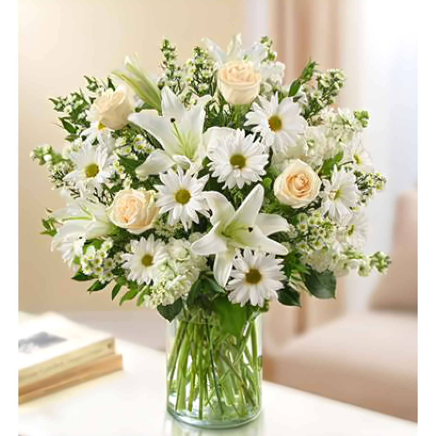 Sincerest Sorrow - All White - Funeral > Vase Arrangements