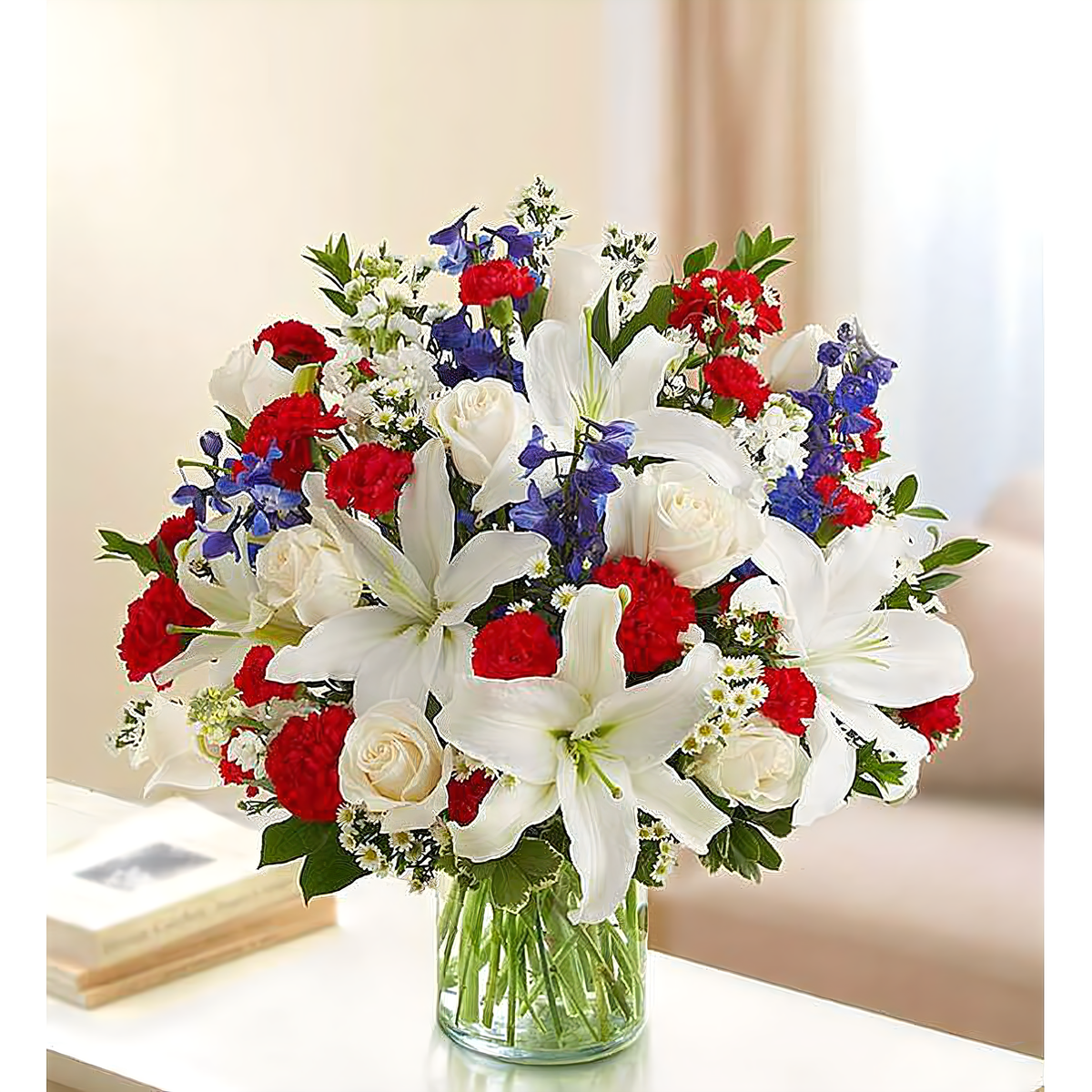 Sincerest Sorrow - Red, White and Blue - Funeral &gt; Vase Arrangements