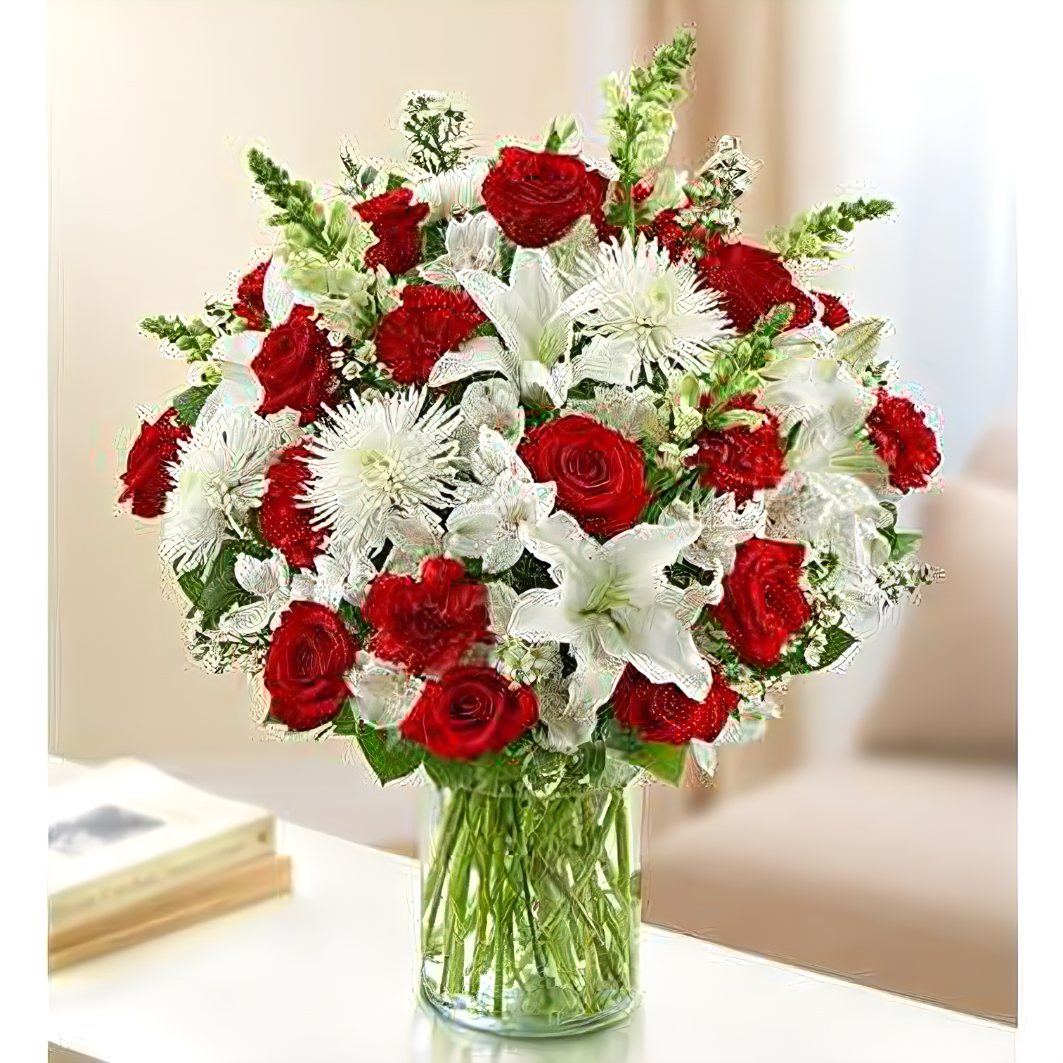 Sincerest Sorrow - Red and White - Funeral > Vase Arrangements