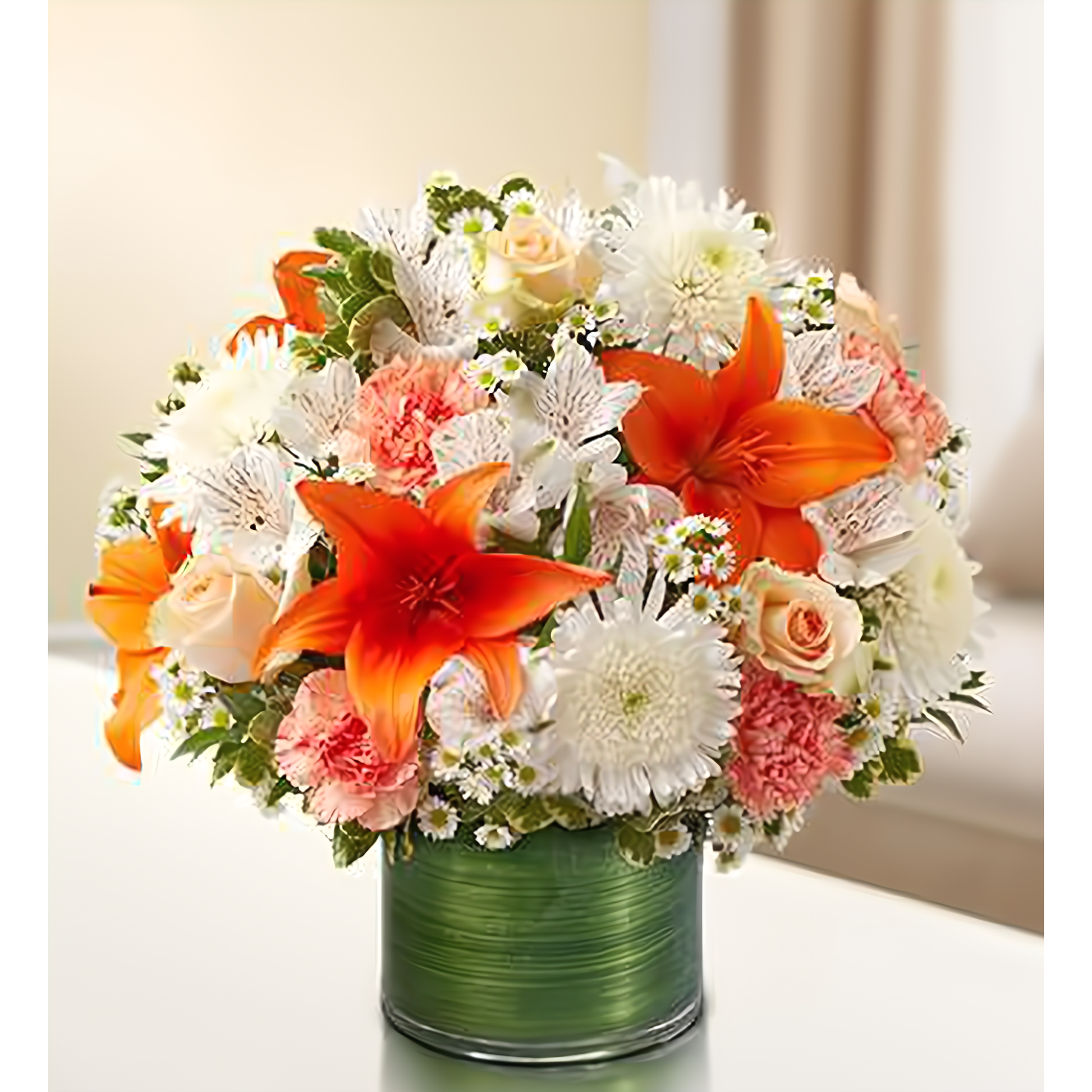 Cherished Memories - Peach, Orange and White - Funeral > Vase Arrangements