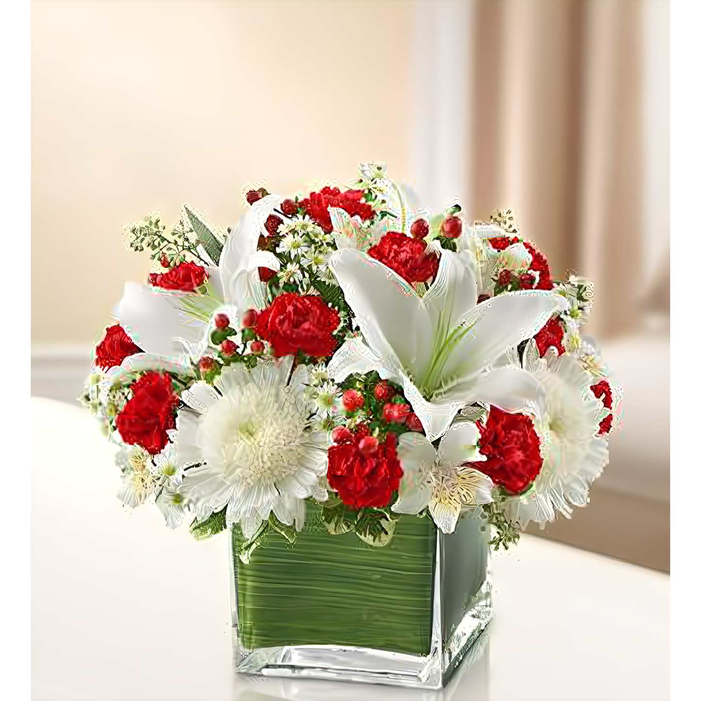Healing Tears - Red and White - Funeral > Vase Arrangements