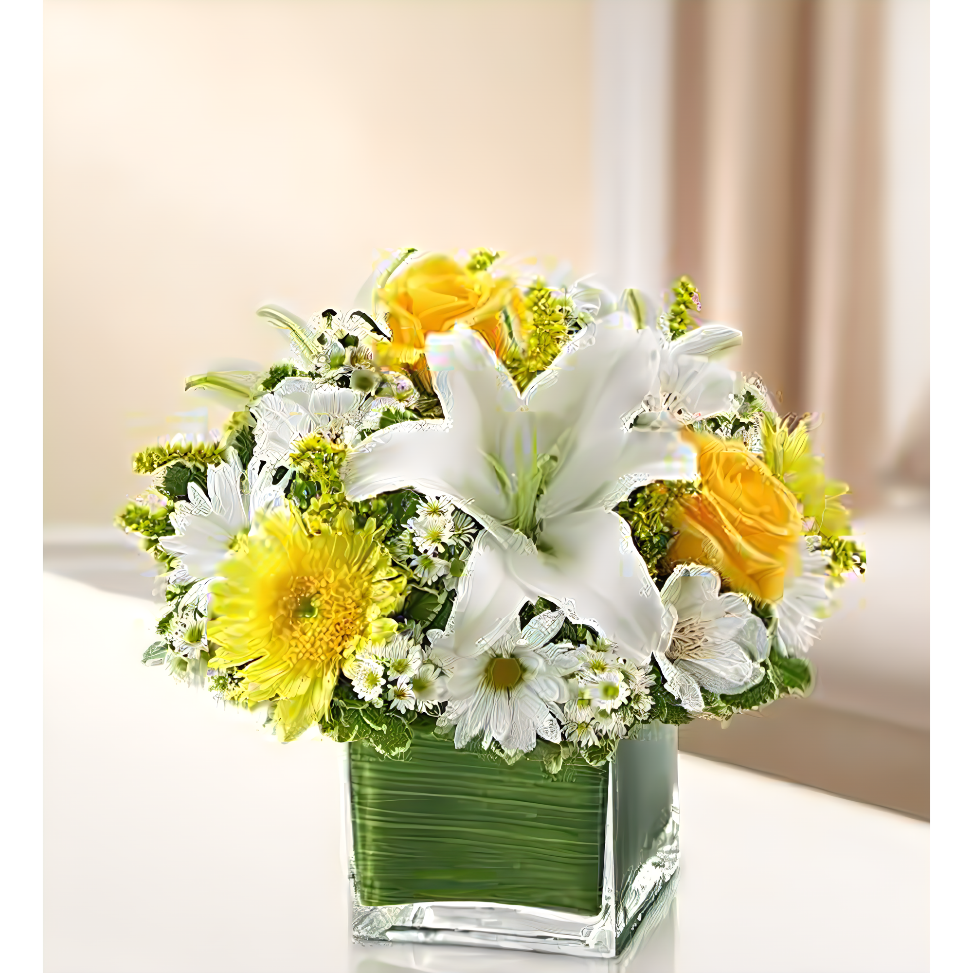 Healing Tears - Yellow and White - Funeral > Vase Arrangements