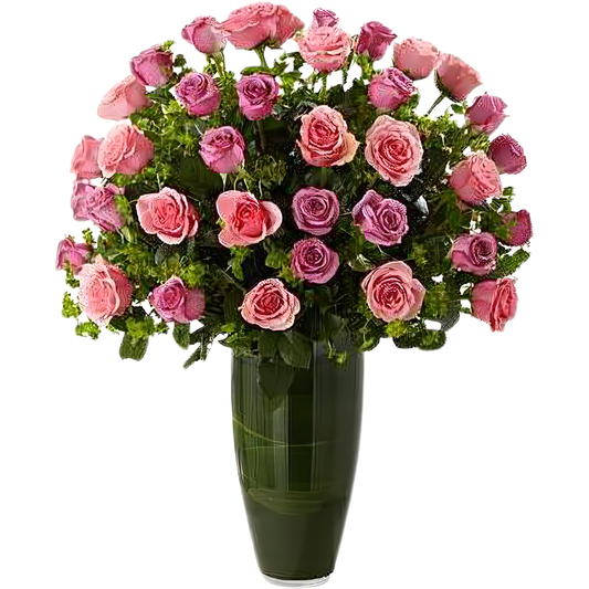 Luxury Rose Bouquet - 24 Premium Pink & Lavender Long Stem Roses - Products > Luxury Collection