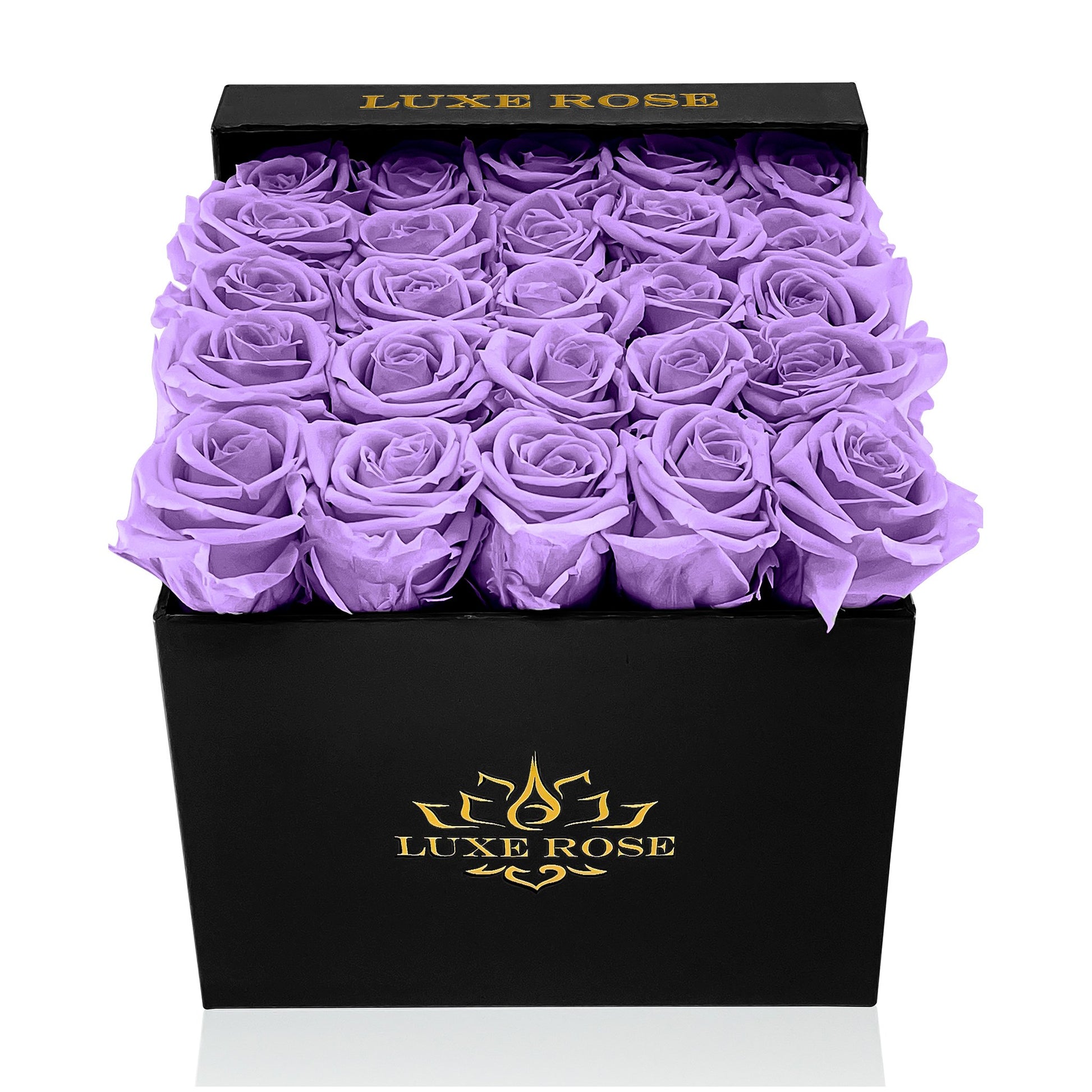 Preserved Roses Small Box | Lilac - Black - Roses