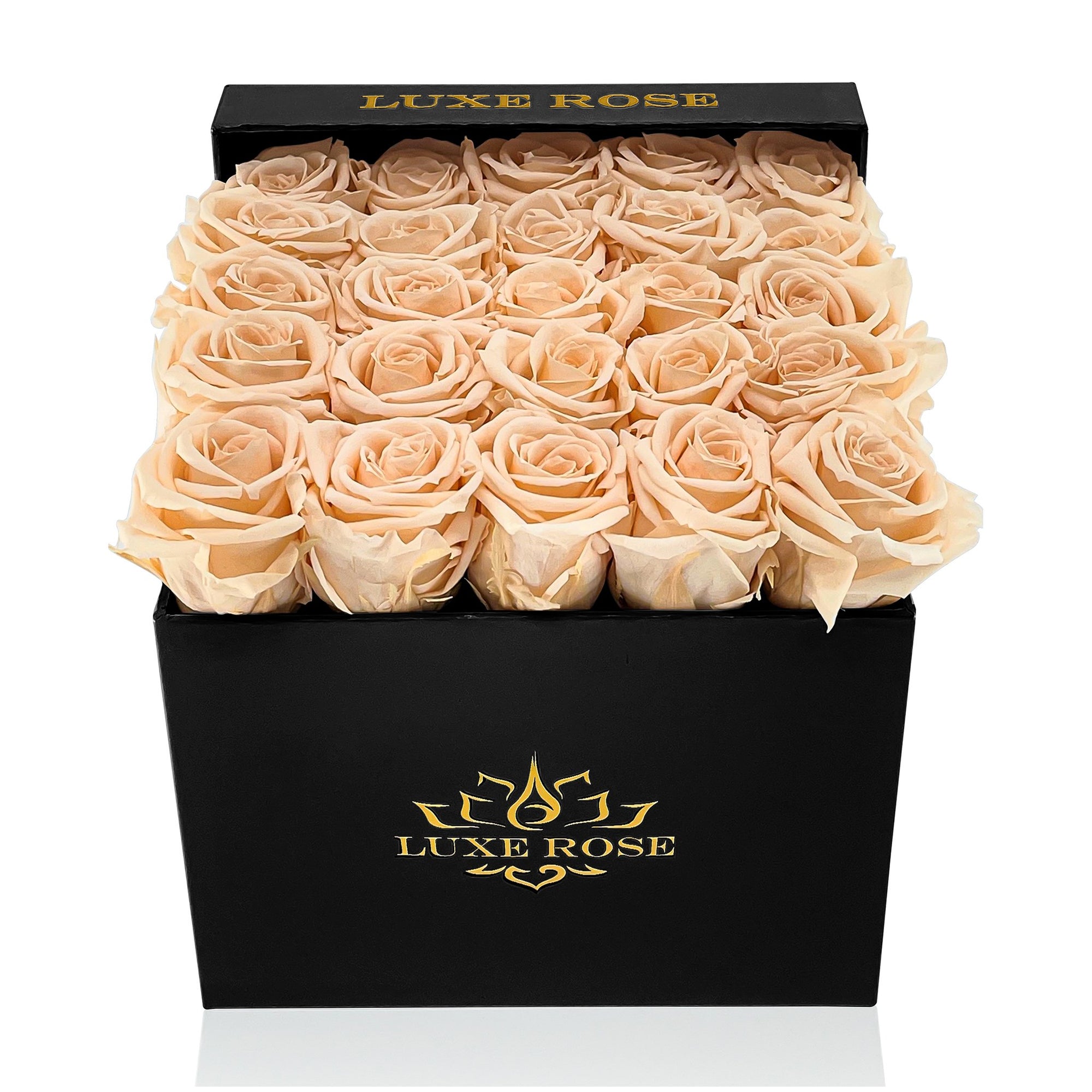 Preserved Roses Small Box | Peach - White - Roses